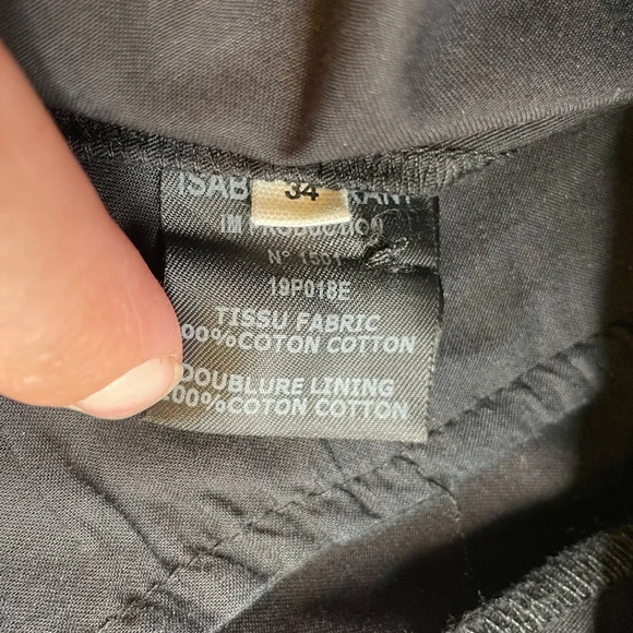 Isabel Marant Etoile Black 100% Cotton Tapered Pants Womens Size EU 34 - Picture 6 of 8